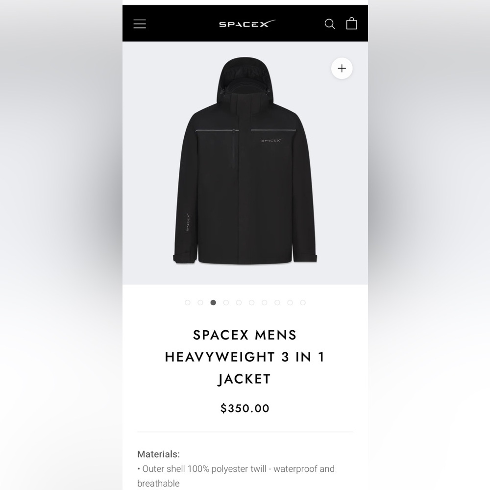 SPACEX Heavyweight 3 in 1 Jacket Men’s size 2XL - Fleece zip up interior.